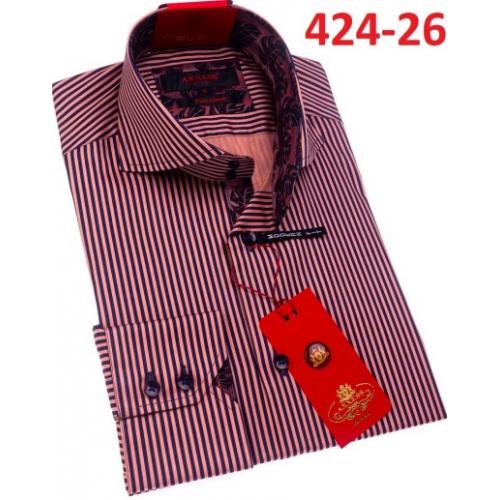Axxess Multi Striped Cotton Modern Fit Dress Shirt With Button Cuff 424-26